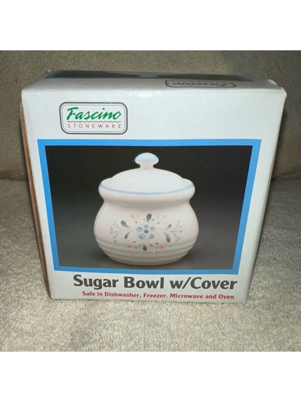NOS Vintage Yamaka China Fascino Stoneware Sugar Bowl With Lid 4 1/2”H